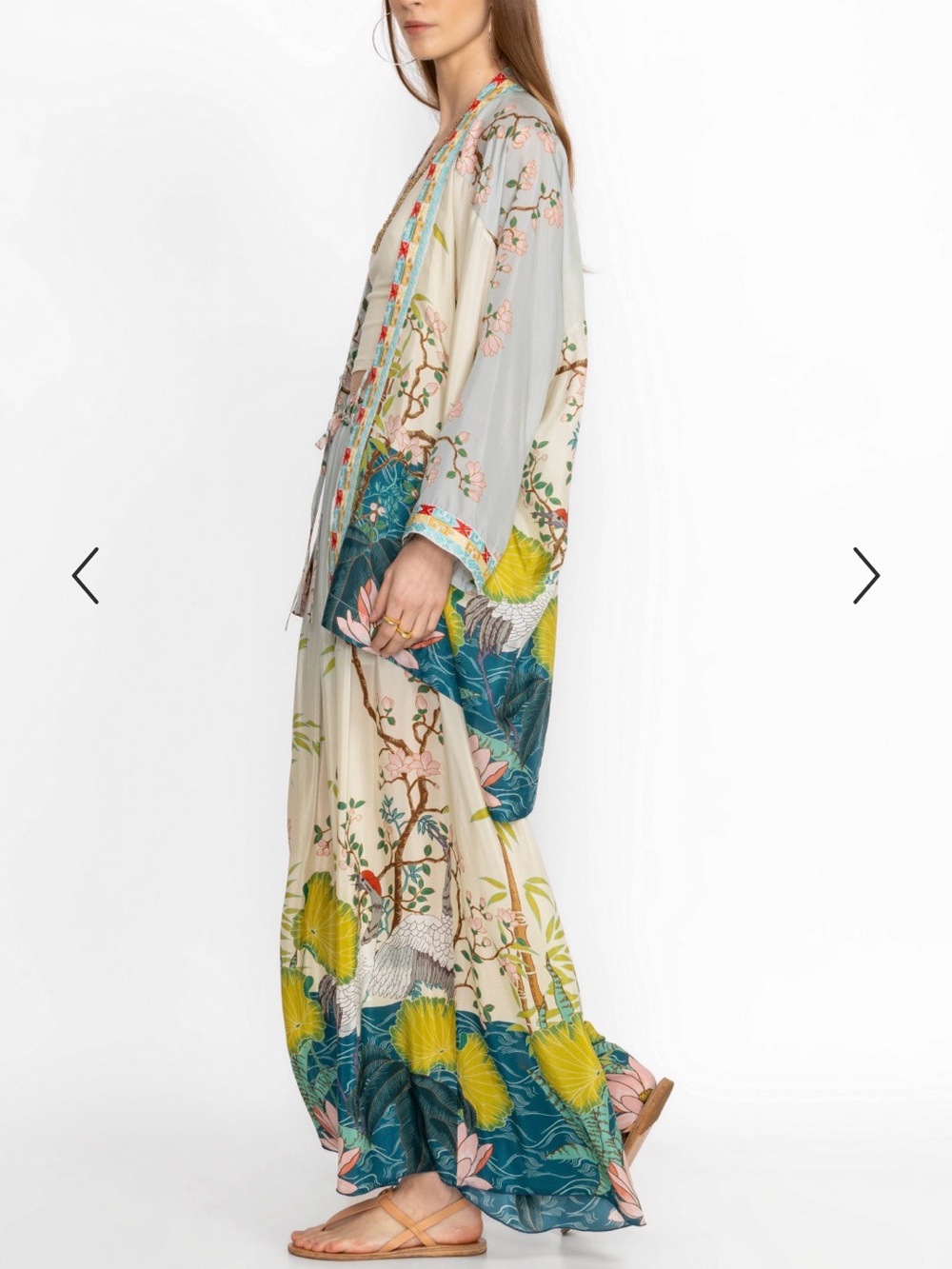 Johnny Was Pribasa Arya Pant (lined) Crane and bamboo garden print - Picture 2 of 13